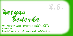 matyas bederka business card